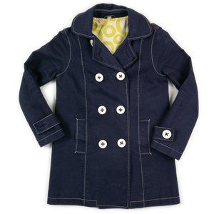 Boden navy cotton raincoat with removable hood size US 4